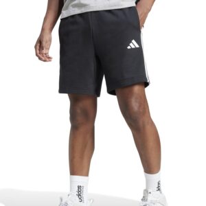 Мужские шорты adidas Essentials 3-Stripes из футера, чёрные