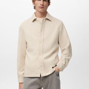 Мужская куртка Yale из шерстяной смеси MANGO, цвет Натуральный, полный вид