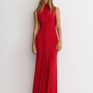 Starla Sheer Ruched макси платье без рукавов